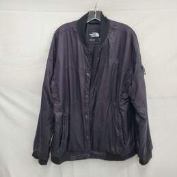 The North Face MN's 100% Nylon Black Snap Button Bomber Jacket Size L