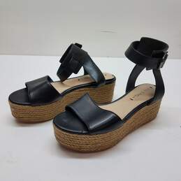 Via Spiga Women's Black Leather Nemy Platform Sandals Size 6 alternative image