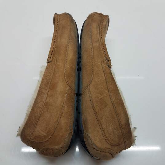UGG Men's Ascot Chestnut Brown Suede Shearling Slippers Size 12 image number 3