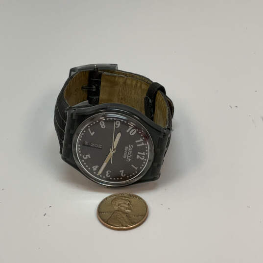 Designer Swatch Swiss Black Adjustable Strap Round Dial Analog Wristwatch image number 2