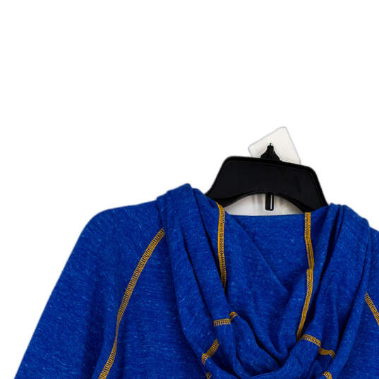 NWT Womens Blue Long Sleeve Kangaroo Pockets Stretch Full-Zip Hoodie Size S image number 4