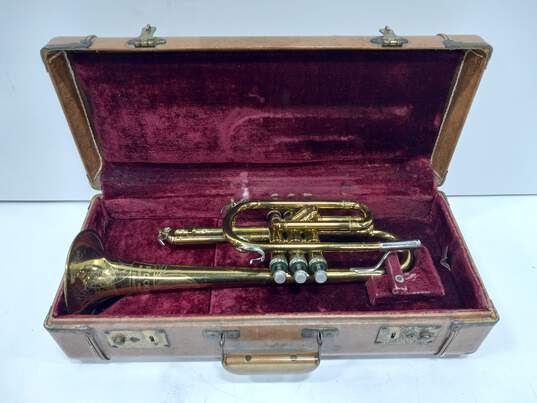 Vintage Rockwell Nappe Music House Trumpet w/ Case image number 1