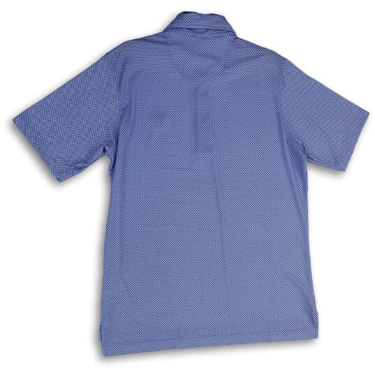 NWT Mens Blue Polka Dot Spread Collar Short Sleeve Golf Polo Shirt Size M image number 2