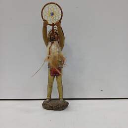 Native American Indian with Dream Catcher Figurine
