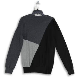 NWT Womens Gray Black Colorblock Long Sleeve Pullover Sweater Size Medium alternative image