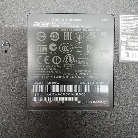 ACER ES1-512 15in Laptop Intel Celeron N2840 CPU 8GB RAM NO HDD image number 7