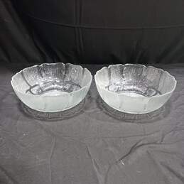 Pair of Arcoroc France Fleur Glass Serving Bowls alternative image