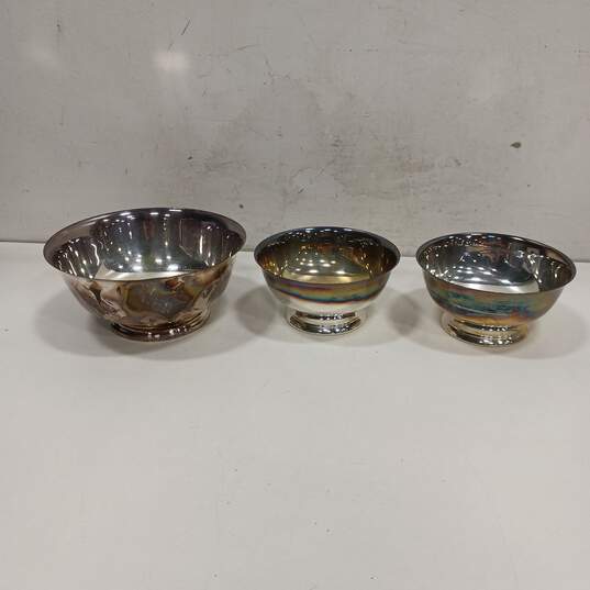 3PC Silverplated Mixing Bowl Bundle image number 2