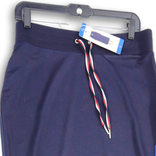 NWT Womens Blue Elastic Waist Drawstring Straight & Pencil Skirt Size L image number 3