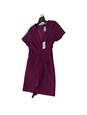Womens Purple Short Sleeve V Neck Ruffled Mini Dress Size 10 image number 2