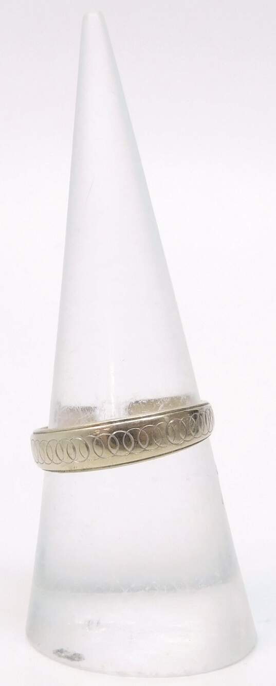 10K Yellow Gold Circular Etched Band Ring FOR REPAIR 2.0g image number 1