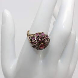 Vintage 10K Yellow & White Gold Pink Sapphire Accent Thai Princess Ring Size 6.25 - 5.8g alternative image