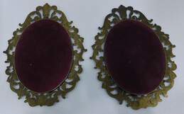 Pair Of Vintage Victorian Style Ornate Frames Wall Hangings W/ Floral Artwork alternative image