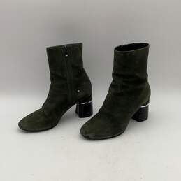 Phillip Jim Womens Olive Green High Block Heel Side Zip Ankle Boots Size EU 35 alternative image