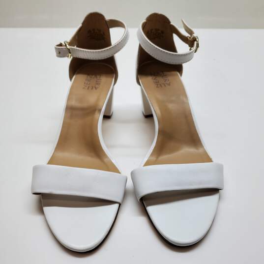 WOMEN'S NATURALIZER WHITE LEATHER ANKLE STRAP BLOCK HEEL SZ 11 image number 3