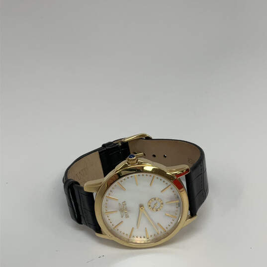Designer Invicta Gold-Tone 5108 Quartz Leather Strap Analog Wristwatch image number 1