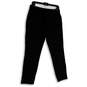 Womens Black Flat Front Stretch Pockets Straight Leg Ankle Pants Size 10 image number 2