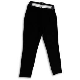 Womens Black Flat Front Stretch Pockets Straight Leg Ankle Pants Size 10 alternative image