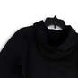 Womens Black Green Long Sleeve Kangaroo Pocket Pullover Hoodie Size Small image number 4