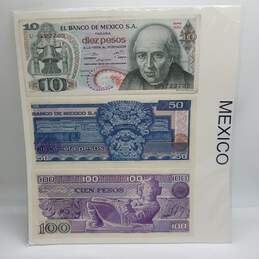 Vintage Mexico Paper Money Collection 3pcs. 20.0g