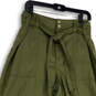 NWT Womens Green Waist Belt Patch Pocket Wide Leg Cropped Pants Size 14 image number 3