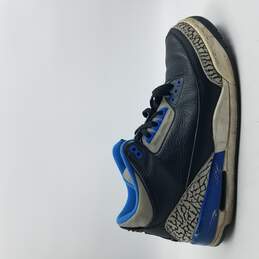 Air Jordan 3 Retro 'Sport Blue' Sneakers Men's Sz 10.5 Blk/Blue