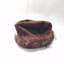 Vintage Helen Yoffe Brown Hat W/ Feathers alternative image