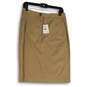 NWT Womens Tan Flat Front Back Slit Slash Pocket Straight & Pencil Skirt 4 image number 1