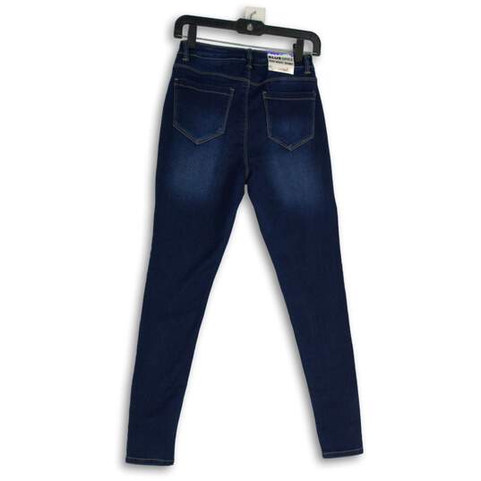 NWT Blue Spice Womens Blue Denim Medium Wash High Waist Skinny Jeans Size 3 image number 2