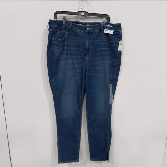 Old Navy Rockstar Super Skinny Extra High Rise Stretch Blue Jeans Size 16 NWT image number 1
