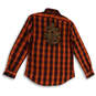 NWT Womens Black Orange Plaid Collared Long Sleeve Button-Up Shirt Size XS image number 3