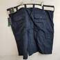 Men's navy cotton cargo shorts with belt size 48 nwt #2 image number 2