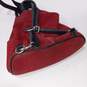 Vintage Norm Thompson Red/Maroon Suede Leather Backpack image number 6