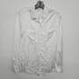 Two Pocket Button White Satin Long Sleeve Shirt image number 1