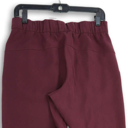 Womens Purple Elastic Waist Slash Pocket Drawstring Jogger Pants Size 6 image number 3