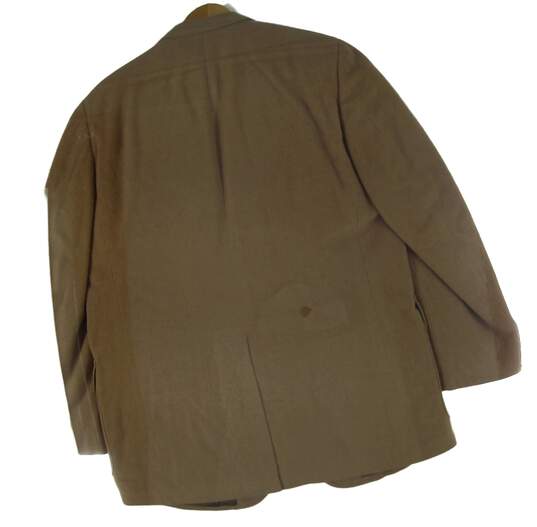 Neil Martin Mens Khaki Camel Hair Long Sleeve Notch Lapel Blazer Jacket Size 44R image number 7