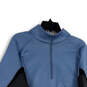 Mens Blue Golf Long Sleeve Mock Neck Quarter Zip Activewear Jacket Size L image number 3