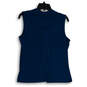 NWT Womens Blue Front Knot Round Neck Sleeveless Pullover Blouse Top Size M image number 2