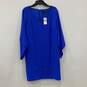 NWT Womens Blue V-Neck 3/4 Sleeve Back Zip Short Shift Dress Size 12 image number 1