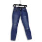 NWT Womens Blue Distressed 5-Pocket Design Low Rise Skinny Jeans Size 24 image number 1