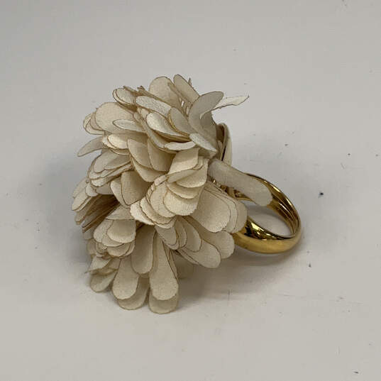 Designer Kate Spade Gold-Tone Date Night Classic Fabric Flower Band Rings image number 3
