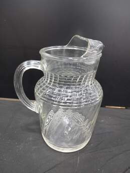 Vintage Hazel Atlas Clear Swirl Glass Pitcher
