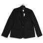 NWT Womens Black Long Sleeve Notch Lapel One Button Blazer Size 14 image number 1