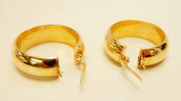 14K Yellow Gold Puffy Hoop Earrings 4.8g alternative image