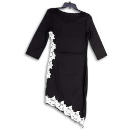 NWT Womens Black Lace Asymmetric Hem 3/4 Sleeve Bodycon Dress Size Medium alternative image