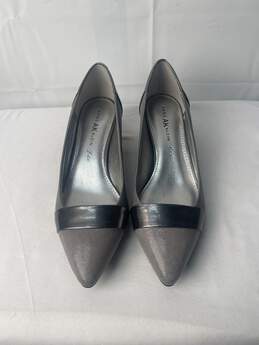 Anne Klein Women Gray and Steel Gray Heel Shoe Size 7.5M