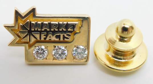 10K Yellow Gold 0.25 CTTW Diamond Market Facts Service Pin 4.1g image number 3