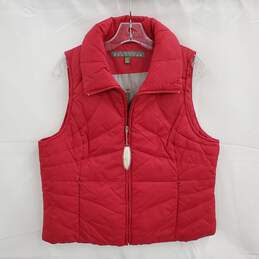 Kenneth Cole Reaction Scarlet Red Full Zip Puffer Down Vest Jacket NWT Size L