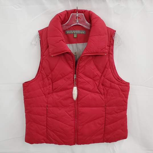 Kenneth Cole Reaction Scarlet Red Full Zip Puffer Down Vest Jacket NWT Size L image number 1