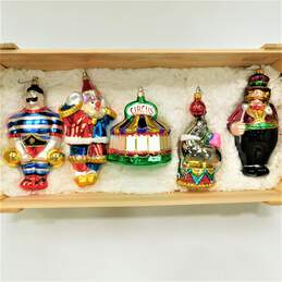 Kurt Adler Polonaise Circus Handmade Ornaments W/ Wood Crate alternative image